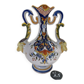 Desvres polychrome earthenware vase