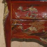 Chinoiserie Bombé Commode in Oak, Marble and Gilded Wood