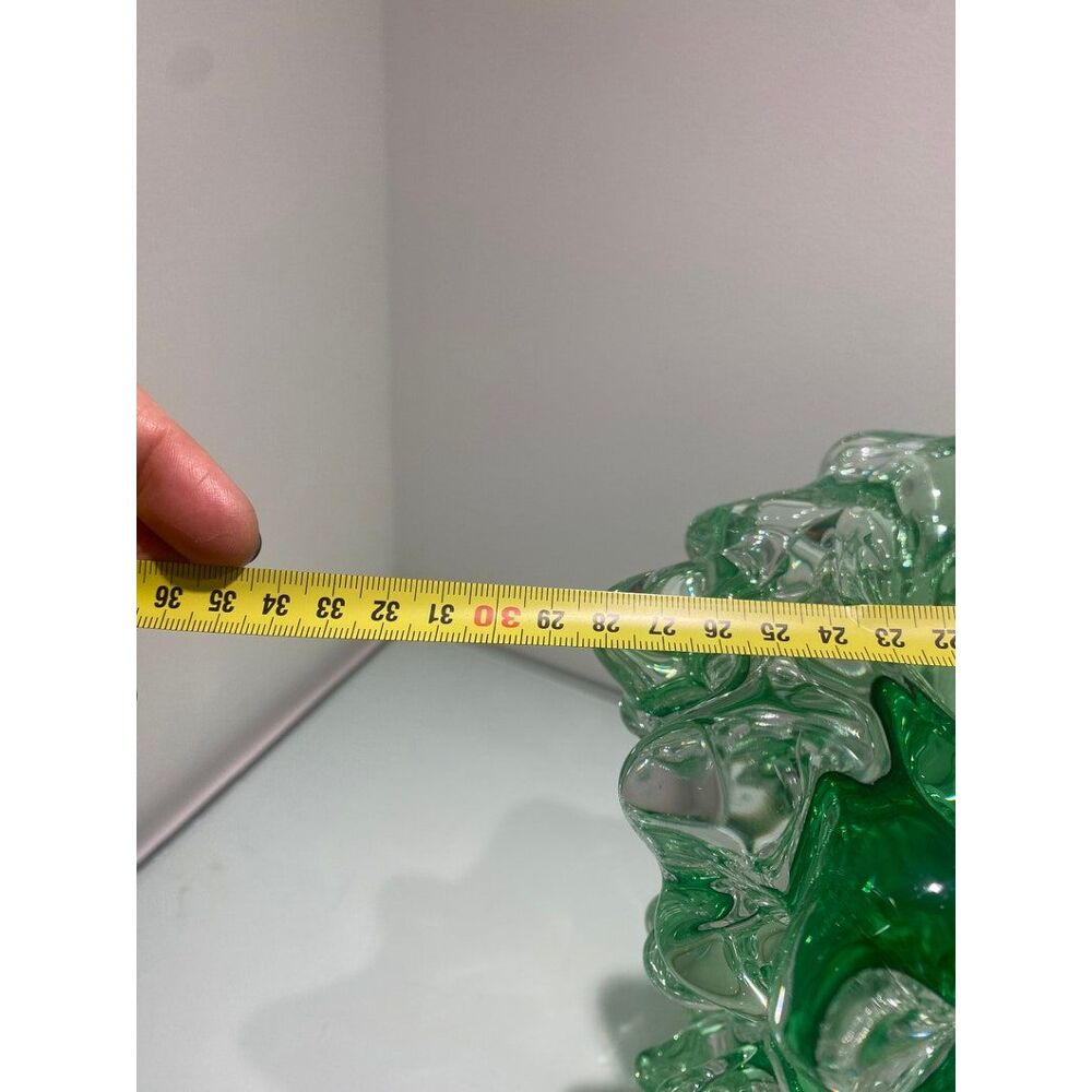 Rostrato green murano glass vase