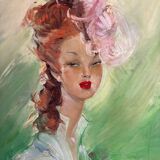 Portrait de femme signé
