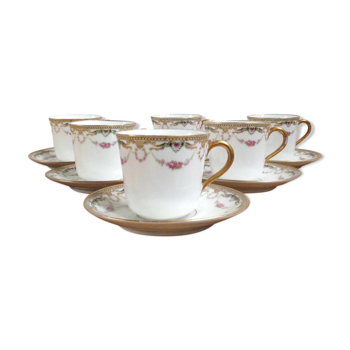 Limoges porcelain coffee cups x6