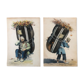 Pair of Iranian watercolors, signed and dated 1947