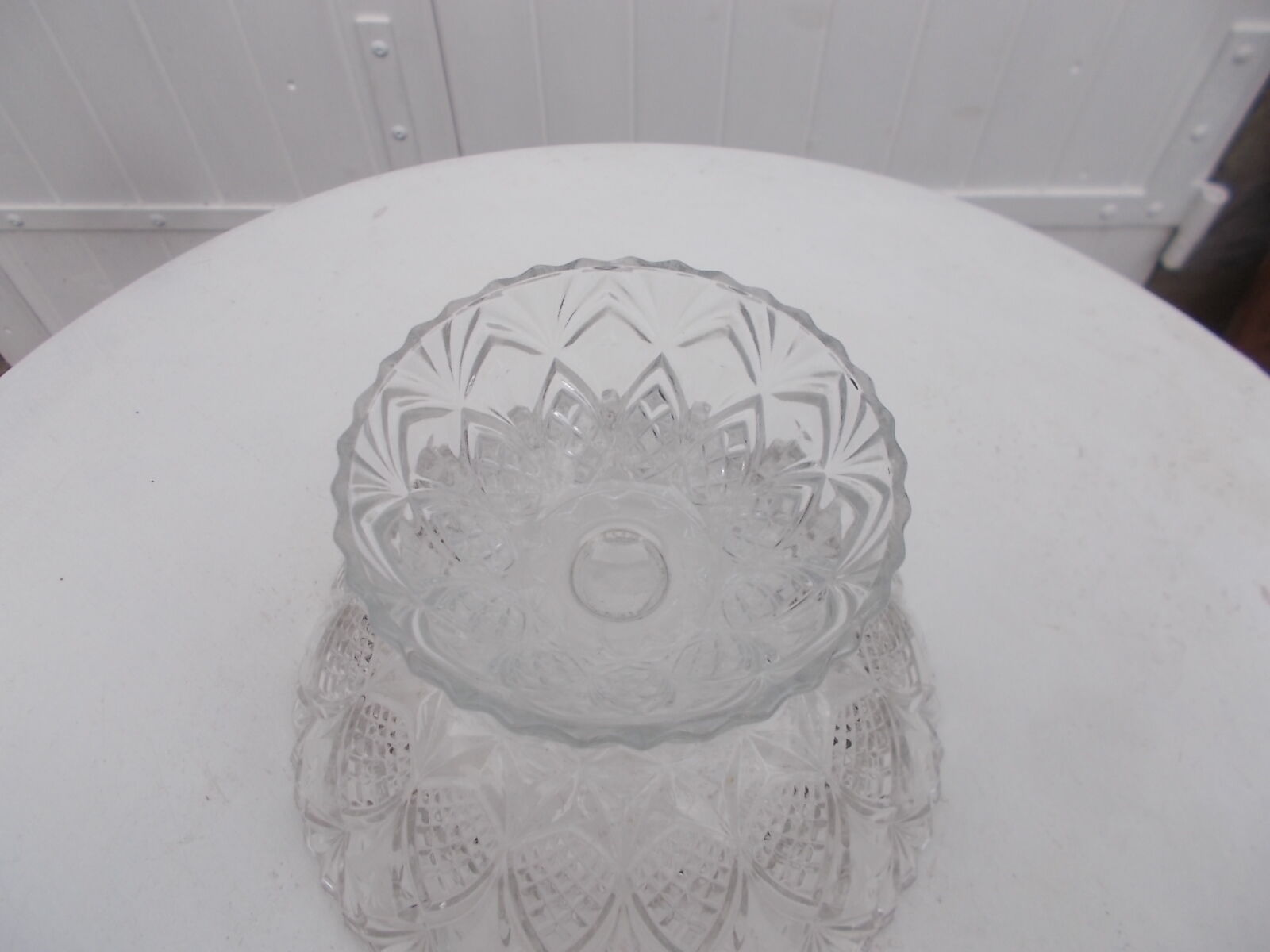 Crystal footed fruit bowl