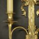 Large pair of wall sconces, bows & hunting horns, Louis XVI style - bronze
