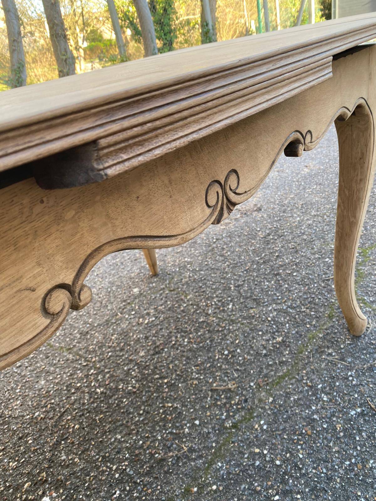 Louis XV extendable dining table, renovated, oak, 120-200cm, 19th century.