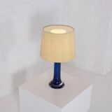 Lampe en cristal bleu cobalt Luxus Vittsjö Sweden.