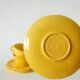 Set of 5 Badonviller lemon yellow cups and saucers, 1960