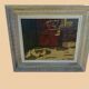 Signed Alphadery Painting – Doves in a Sunlit Courtyard, Antique Frame