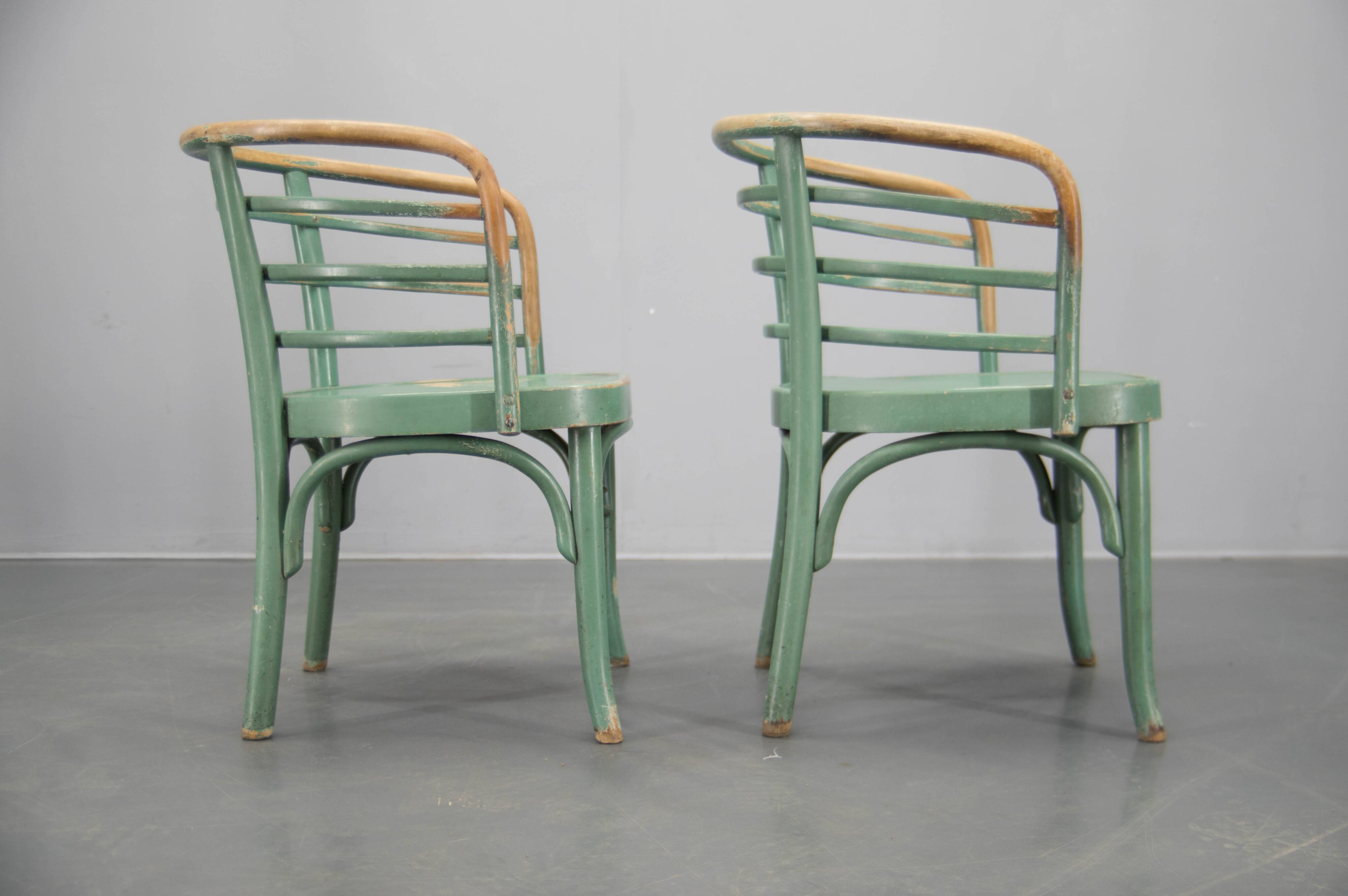Rare Set of Two Bauhaus Armchairs B 246 by Josef Frank for Thonet, 1930s