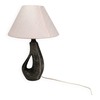 Vitrika Ceramic table lamp with original shade, Denmark 1980s.