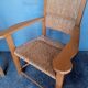 Lot 2 armchairs and 2 chairs design wood and straw period 1970