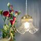 Baladeuse tulipe vintage XL en verre transparent