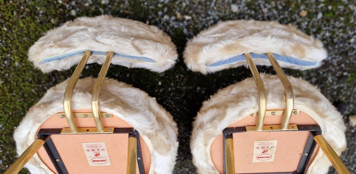 Pair of Pelfran 1970s furry chairs