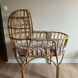 Old rattan cradle