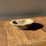 Oval beige petrified wood bowl 24x19 - 3781
