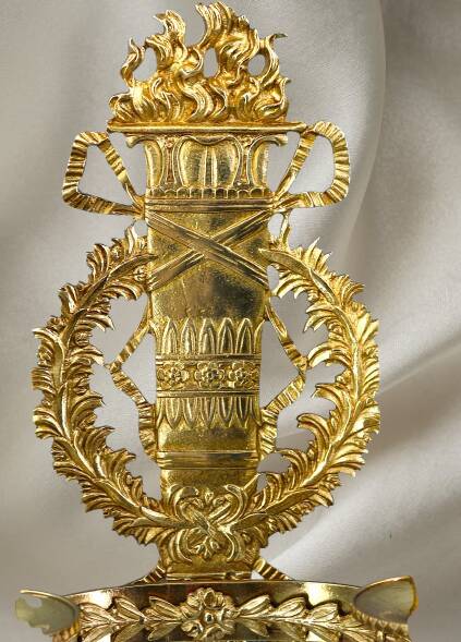 Paire Appliques en Bronze Doré, Style Directoire, Deux lumières