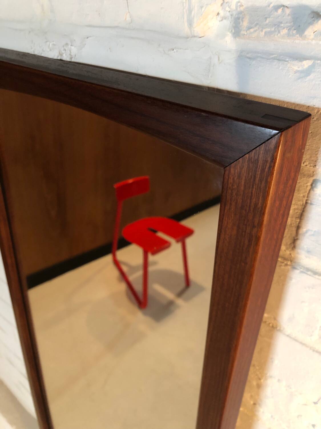 Scandinavian teak mirror circa 1960