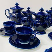 Art Deco tea and coffee service in polychrome earthenware, 20th century