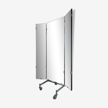 XL triptych mirror on wheels