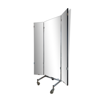 XL triptych mirror on wheels