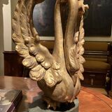 Ittalian Artist, Empire Period Decorative Swan Sculptures, 1800s, Giltwood, Set of 2