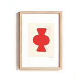 Collection of 4 abstract red paintings on paper signed Eawy