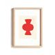 Collection de 4 peintures abstraites rouges sur papier signées Eawy