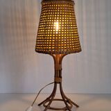 Vintage bamboo bedside lamp