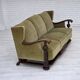 Canapé danois 3 places des années 1950, état d'origine, mobilier velours, chêne.