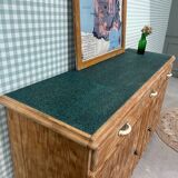 Mado buffet in restored pitch pine
