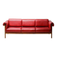Johannes Andersen modern mid-century Danish canapé in rosewood and burgundy leather