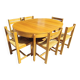 Table and six chairs in elm. Vintage