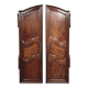 Pair of Louis XV period molded doors in solid walnut