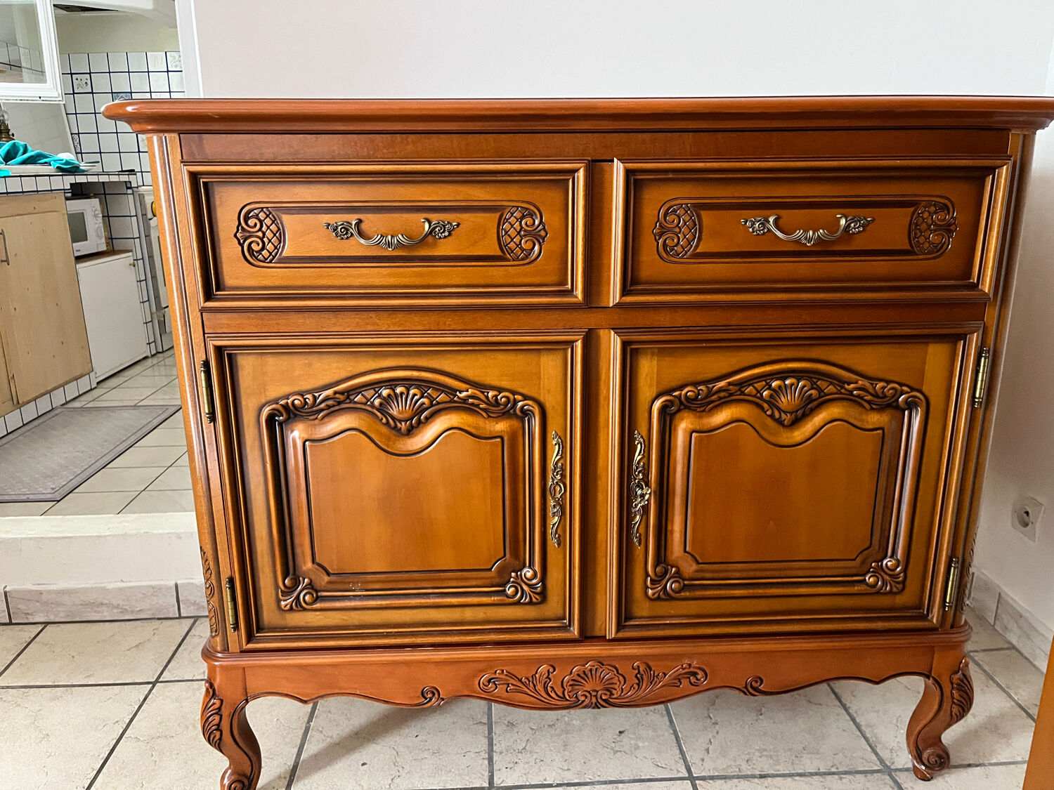 Cherry wood TV stand