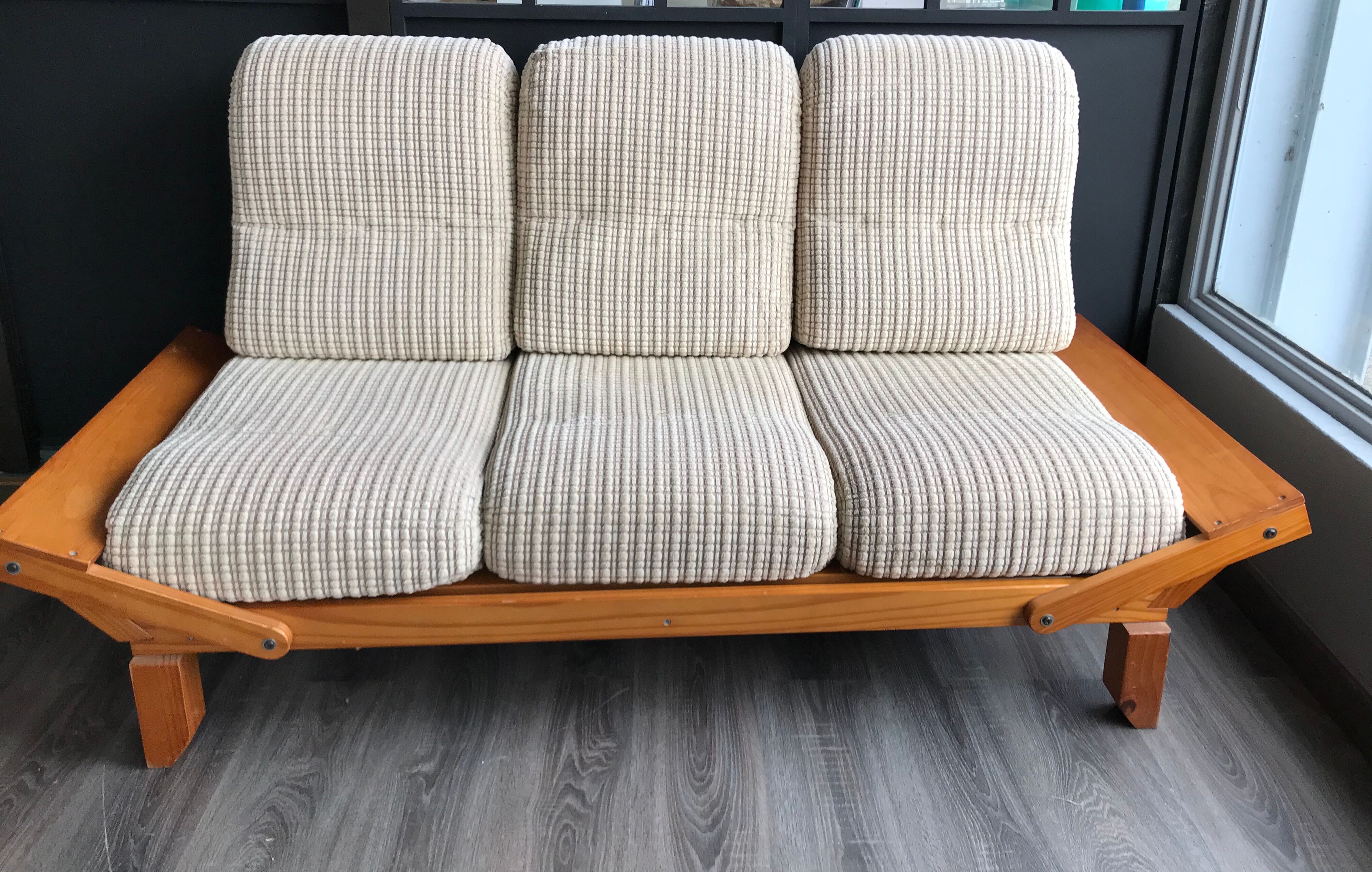 Sofa day bed vintage light wood