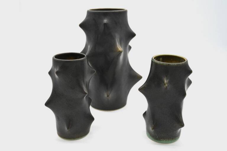Ceramic vases from the 1970s, by Michael Andersen designed by Knud Basse.