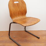 Chair, wood, handle and smoked metal