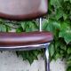 70s metal and imitation leather chairs
