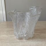 Vase vintage Furu hadeland en verre 'glace givrée'