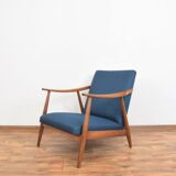 Teak desk and walnut armchair