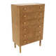Scandinavian "tallboy" chest of drawers in oak, Sweden, 1960.