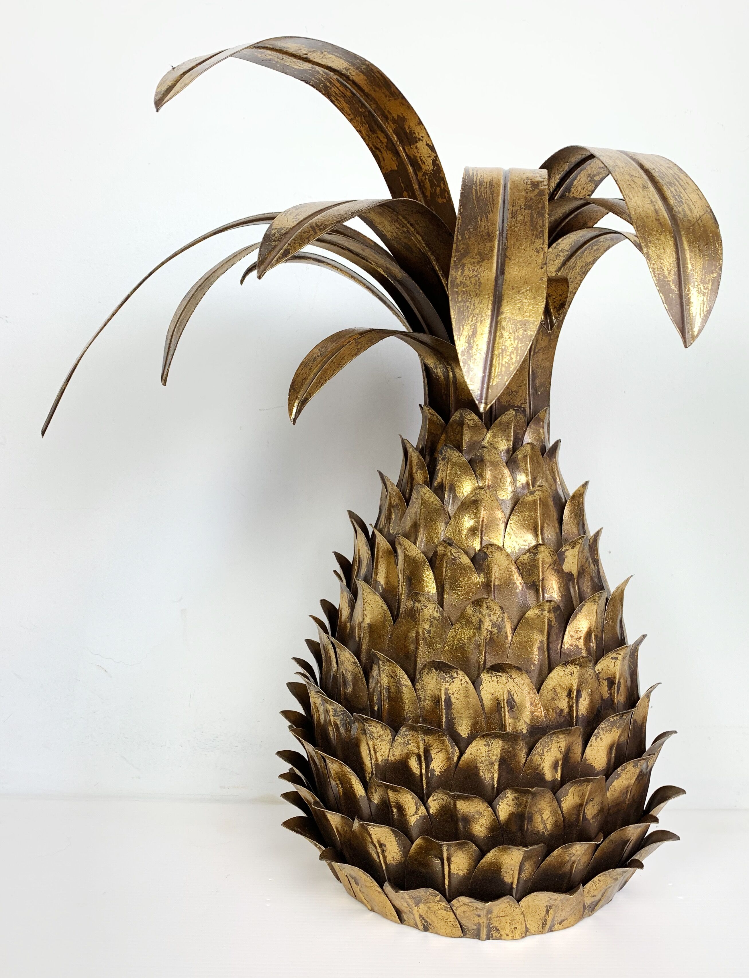 Ananas  wall light  paire  years 70" in gold metal