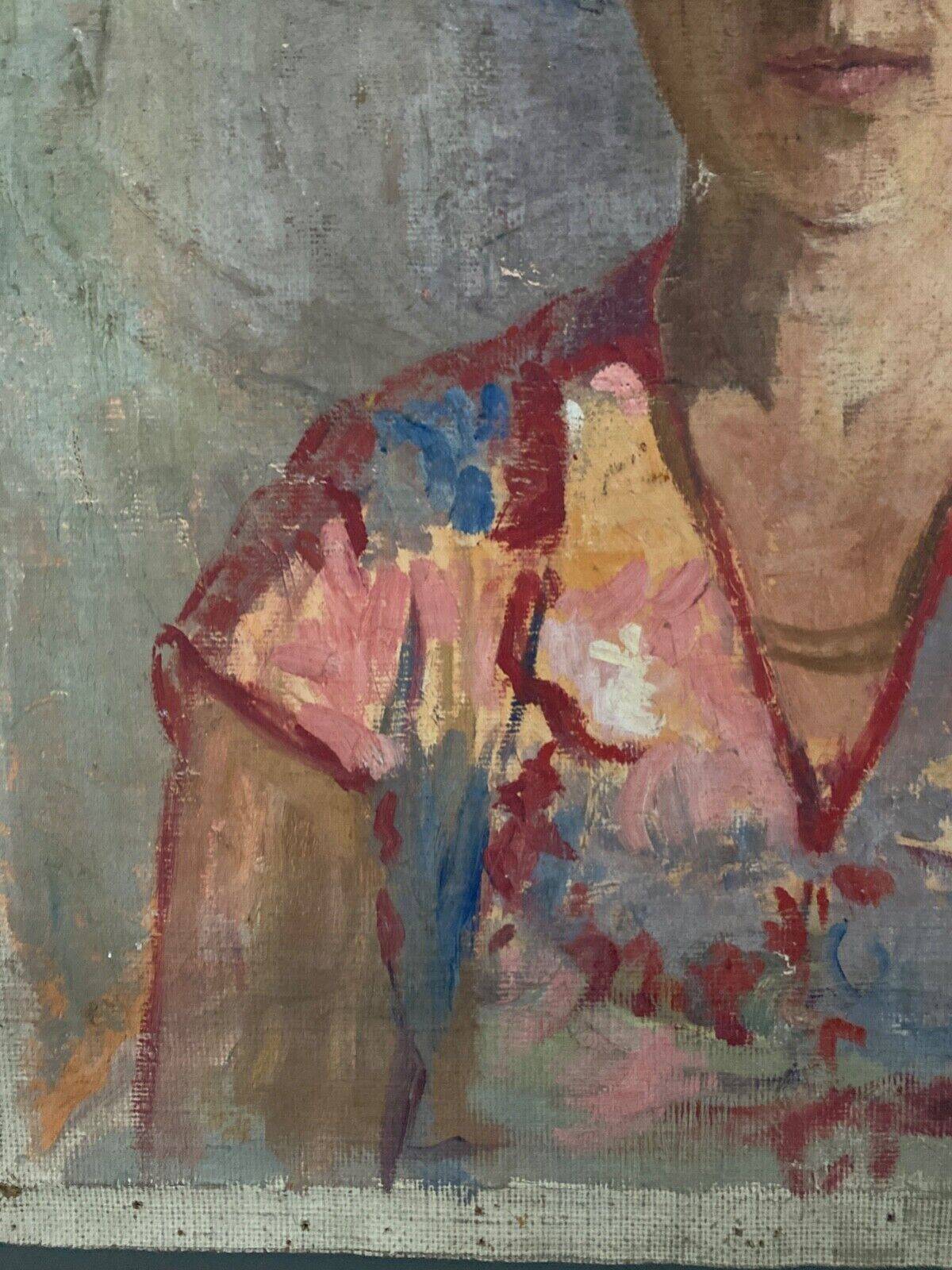 Huile sur toile G. Guillot de Raffaillac Femme en costume d'époque 1930