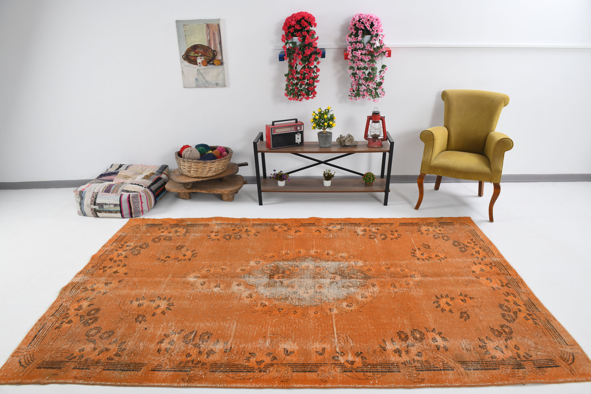 Orange wool turkish rug 299x178cm