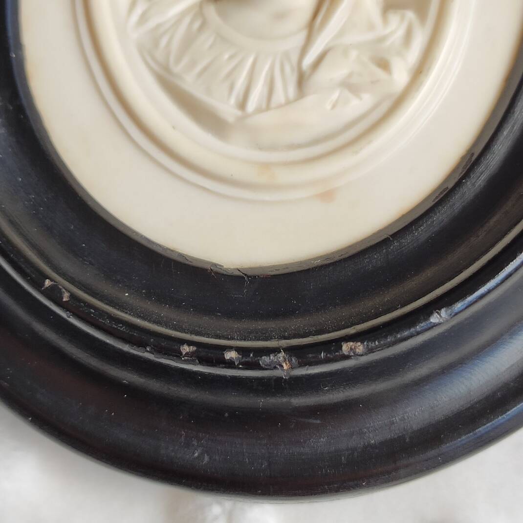 Limestone virgin medallion