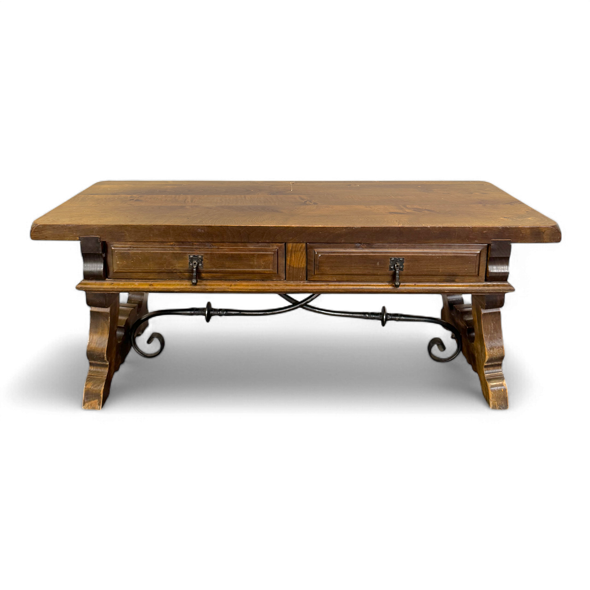 Spanish style walnut coffee table
