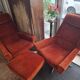 Lot of 2 armchairs and 1 ottoman.