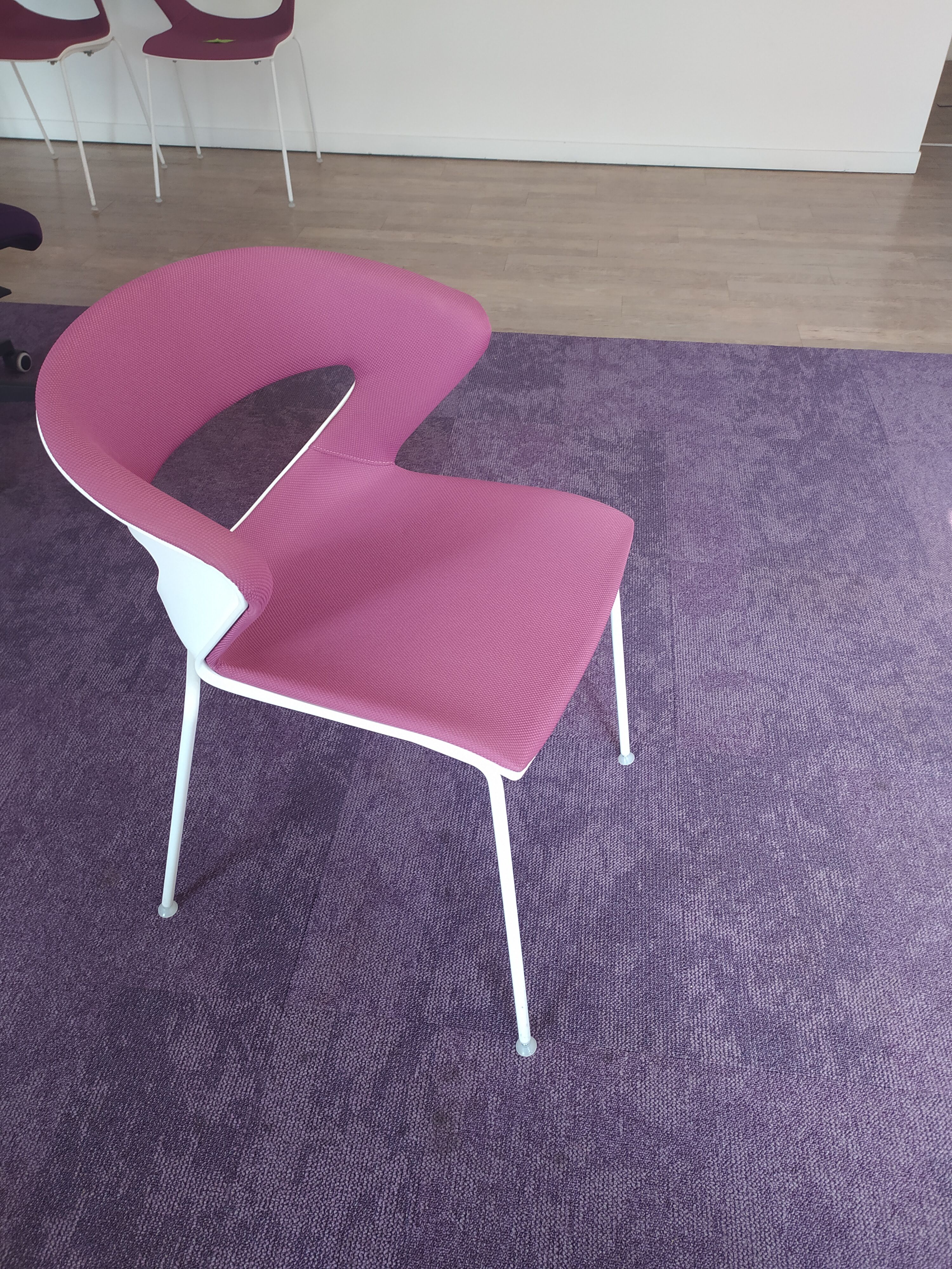 Set of Kicca Kastel chairs with fixed legs - plum/white - Made in Italy