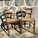 Paire de chaises cannage et bois tourné, circa 1920