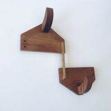 Patère in wood and brass